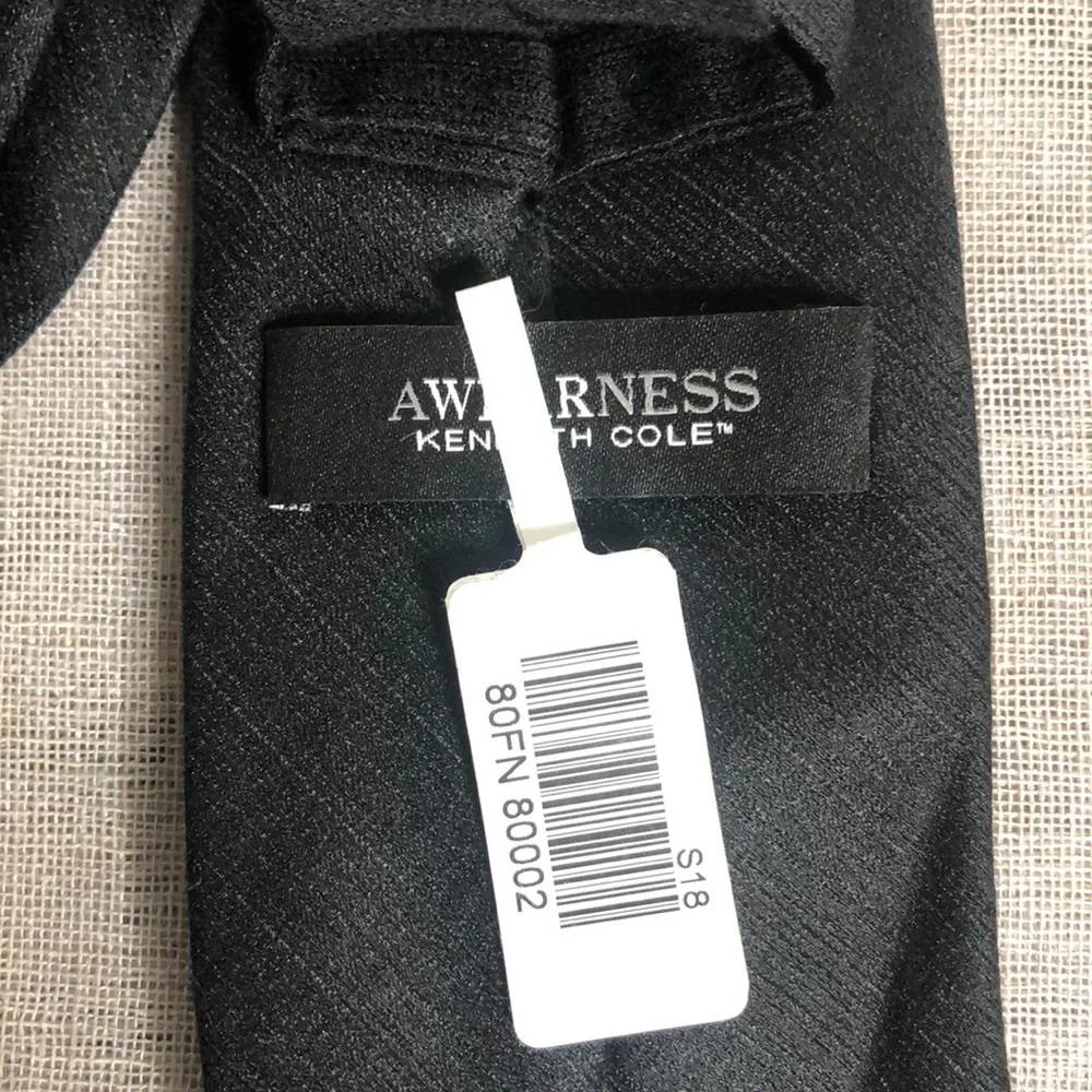 Kenneth Cole NWT black silk/cotton blend 57” long - Picture 4 of 5